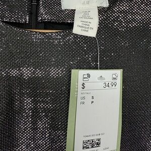 H&M Metallic Silver Top